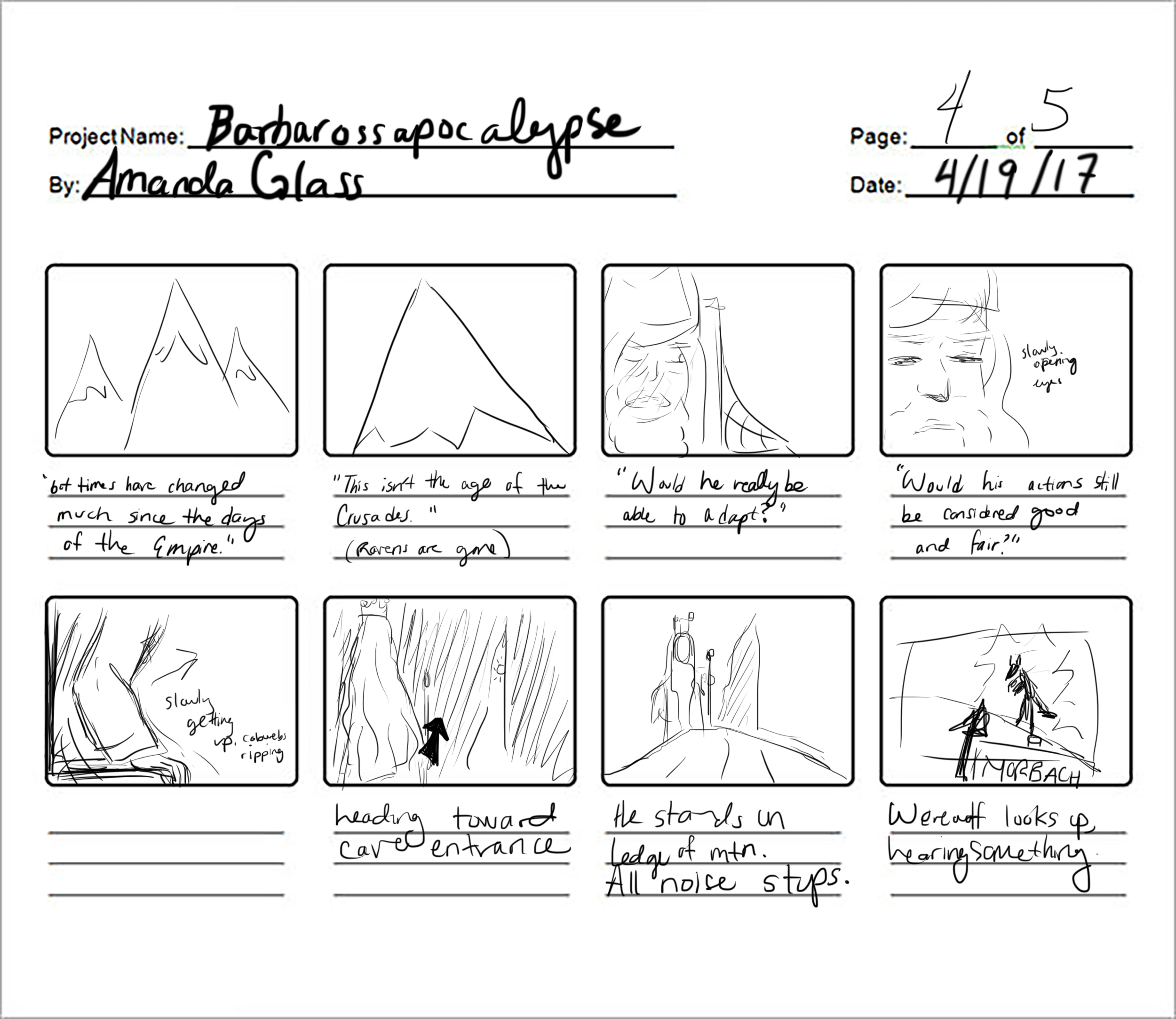 Animation Storyboard Rough Draft | Amanda Glass' Concept Development Blog