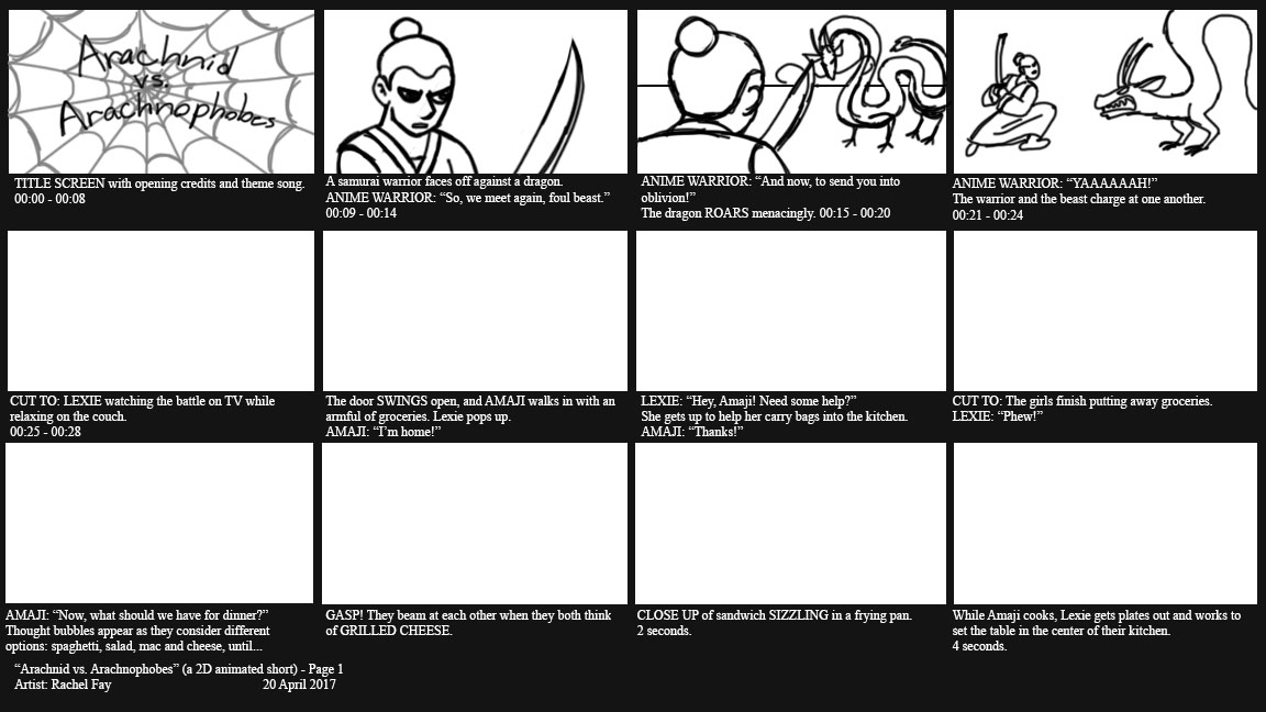 Animation Storyboard Draft | Rachel Fay's Concept Development Blog
