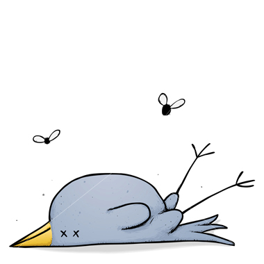 cartoon dead bird