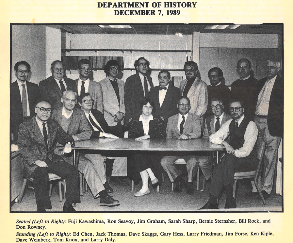 Text Box: Don Rowney, sitting in the far right of the picture