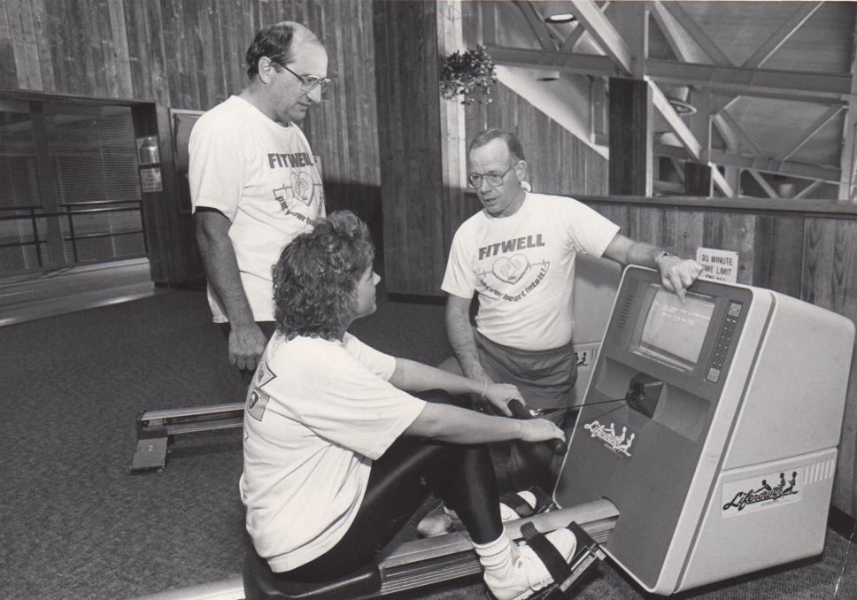 Dr. Bowers and Others Using Equipment